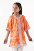 Stitched Kids Orange Printed Baggy Shirt