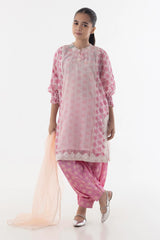 Stitched Kids Floral Printed Shirt + Shalwar + Dupatta