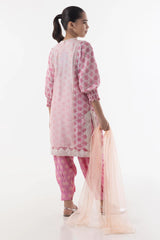 Stitched Kids Floral Printed Shirt + Shalwar + Dupatta