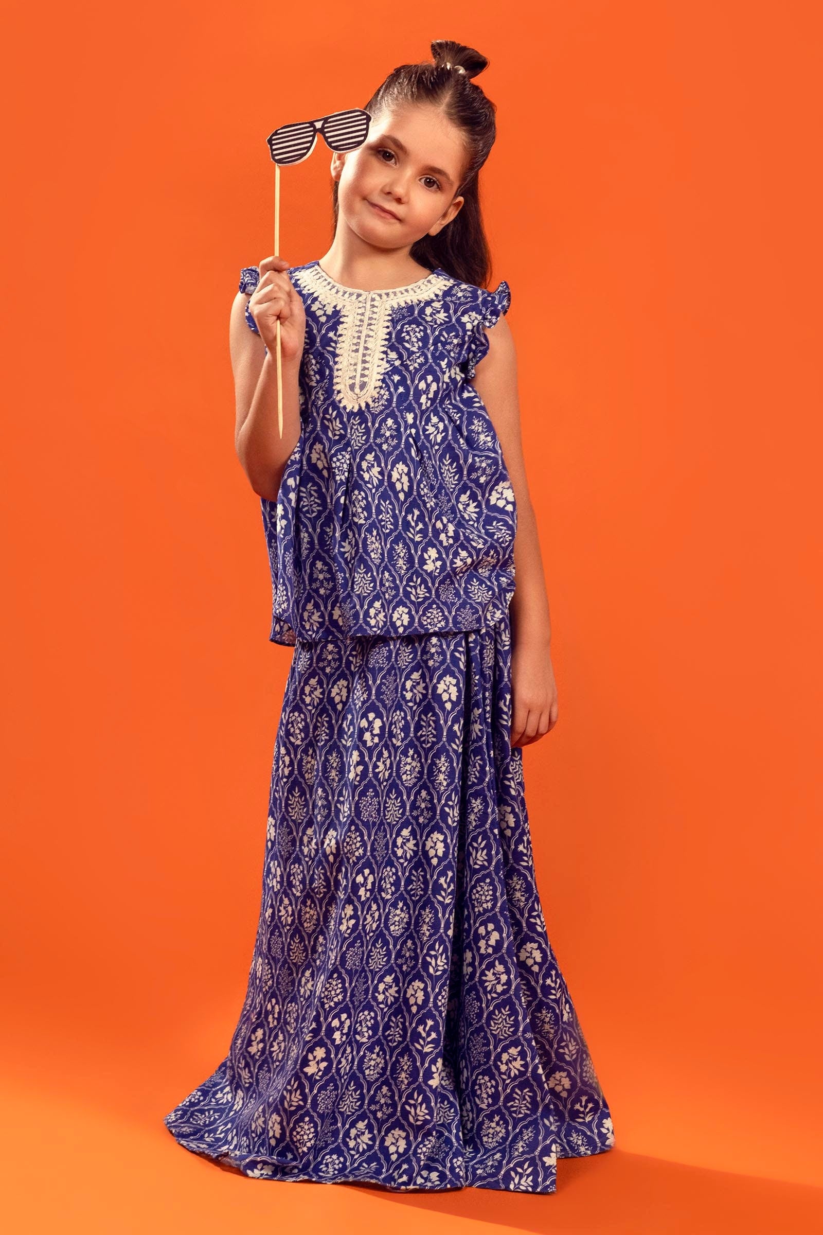 Stitched Kids Blue Shirt + Bottom Main image