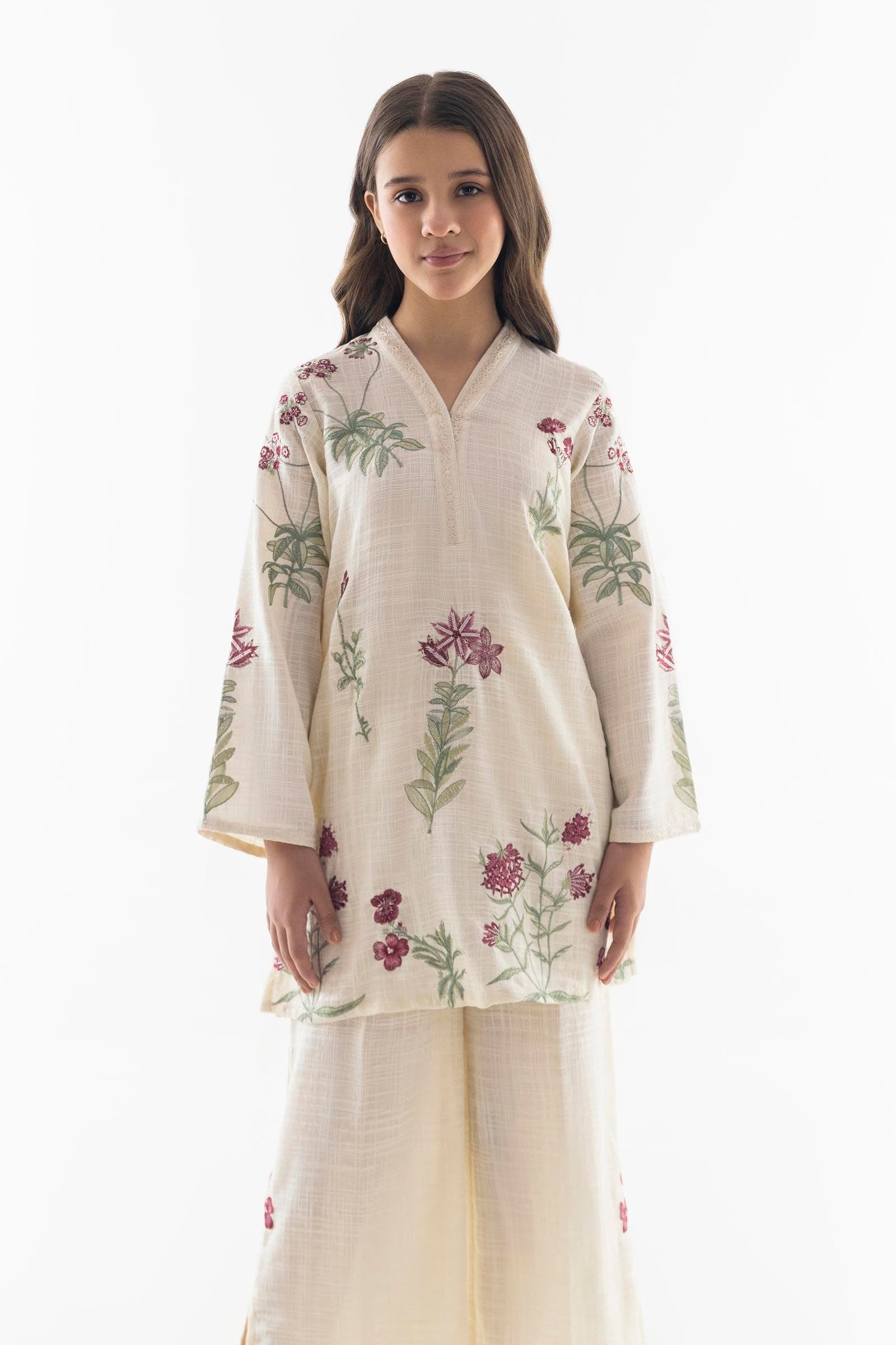 Stitched Kids Floral Basic Shirt + Culotte