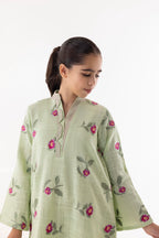 Stitched Kids Green Slub Shirt + Shalwar
