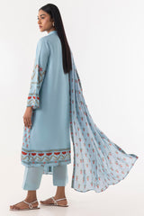 Stitched Multi Printed Shirt + Culotte + Dupatta