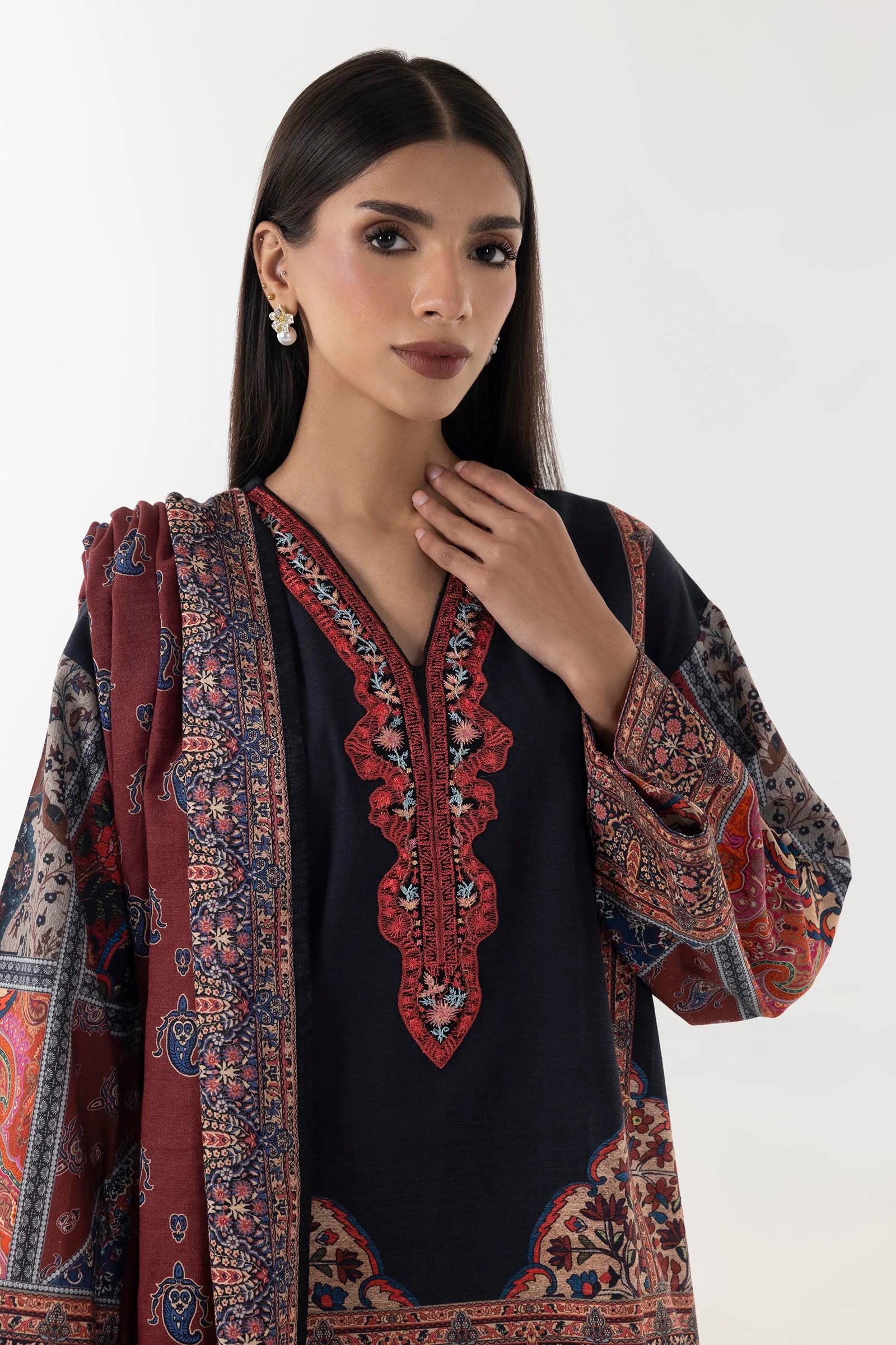 Stitched Multi Printed Shirt + Dupatta