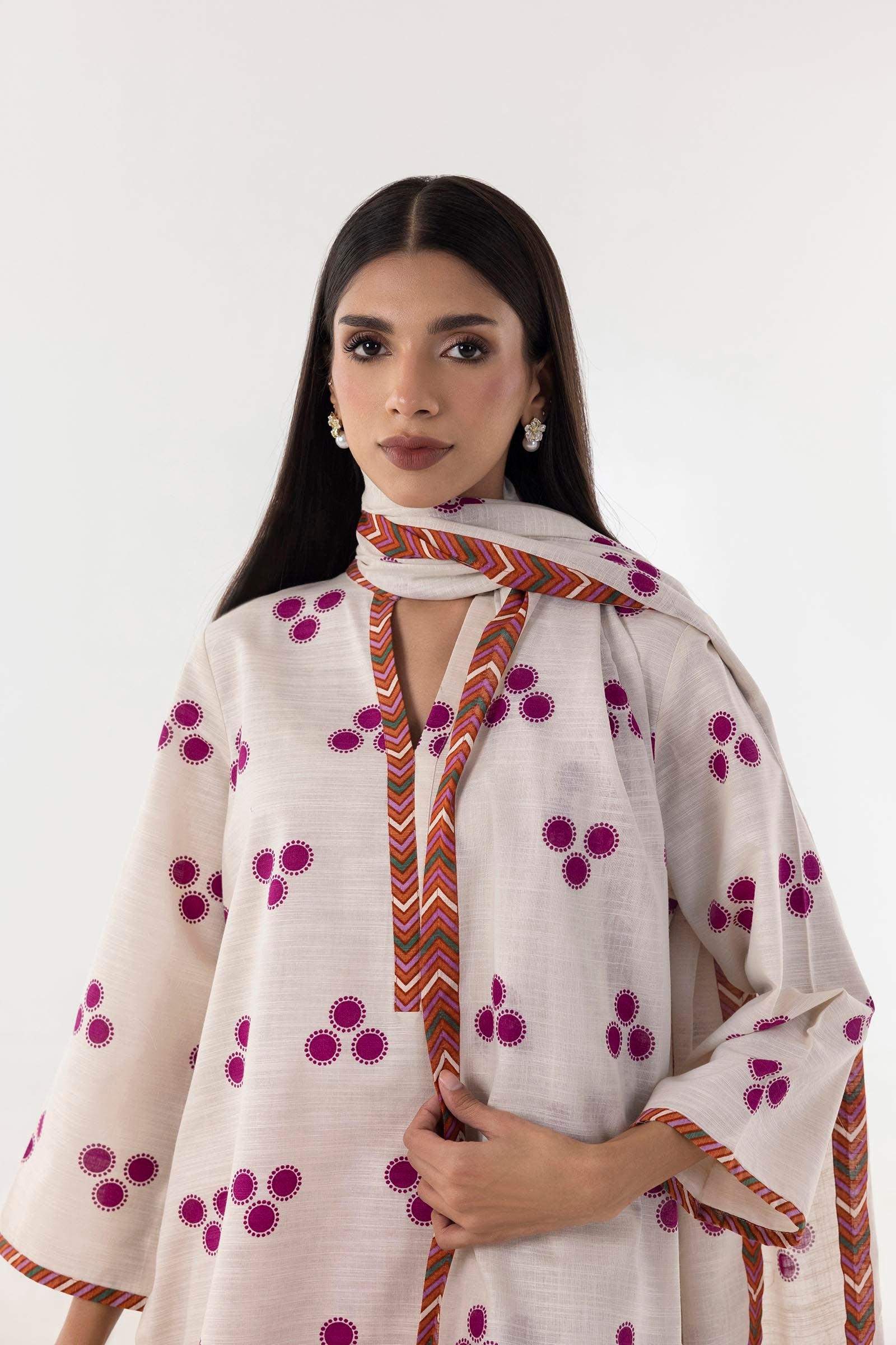 Stitched Multi Printed Shirt + Culotte +Dupatta