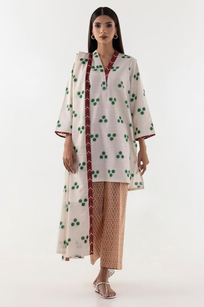 Stitched Multi Printed Shirt + Culotte +Dupatta