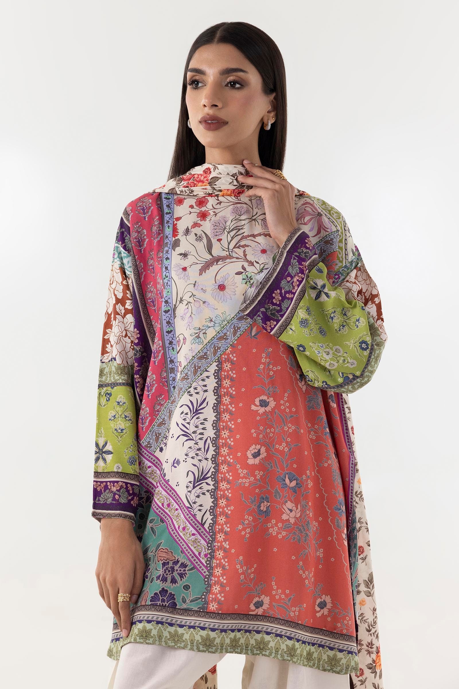 Stitched Multi Printed Shirt + Dupatta Secondary image