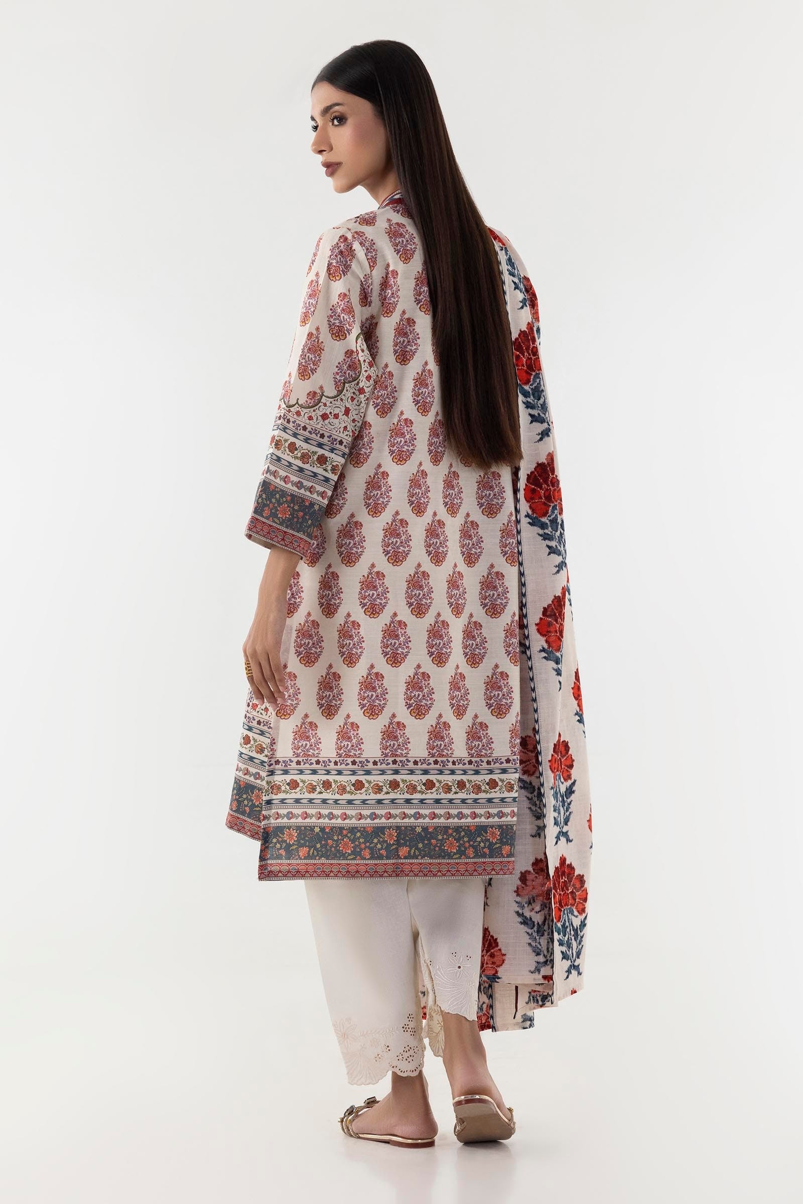 Stitched Multi Printed Shirt + Dupatta