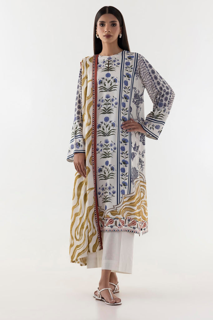 Stitched Multi Printed Shirt + Culotte + Dupatta