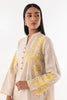 Stitched Beige Slub Embroidered Shirt