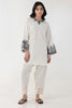 Stitched Off White Embroidered Shirt