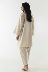 Stitched Beige Embroidered Shirt + Shalwar