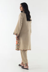 Stitched Beige Embroidered Shirt + Shalwar