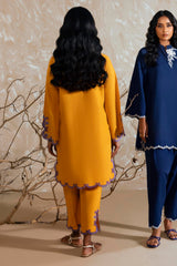 Stitched Mustard Embroidered Shirt + Culotte