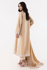 Stitched Beige Emboidered Shirt