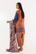 Stitched Multi Raw Silk Embroidered Suit