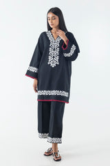 Stitched Black Embroidered Shirt