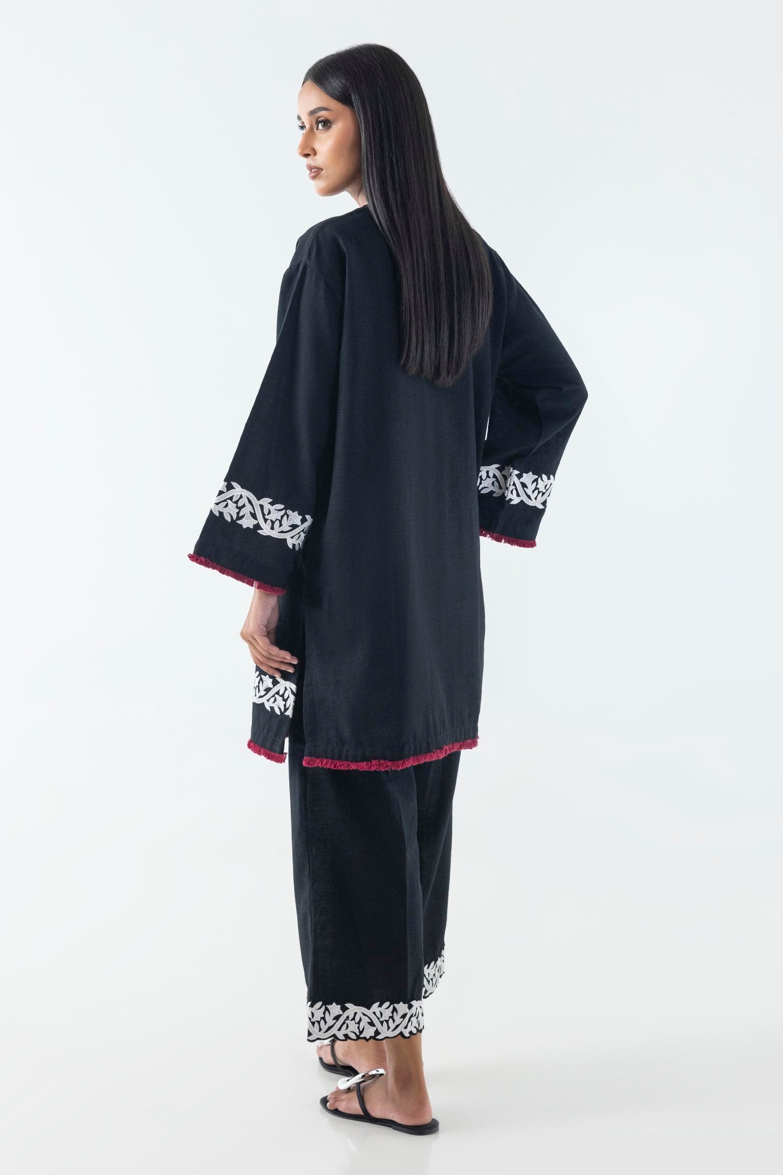 Stitched Black Embroidered Shirt