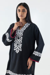 Stitched Black Embroidered Shirt