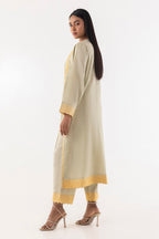 Stitched Beige Embroidered Shirt