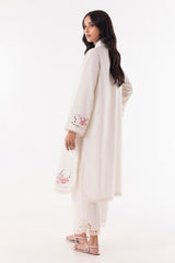 Stitched Off White Embroidered Shirt + Culotte