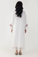 Stitched Off White Embroidered Shirt + Culotte