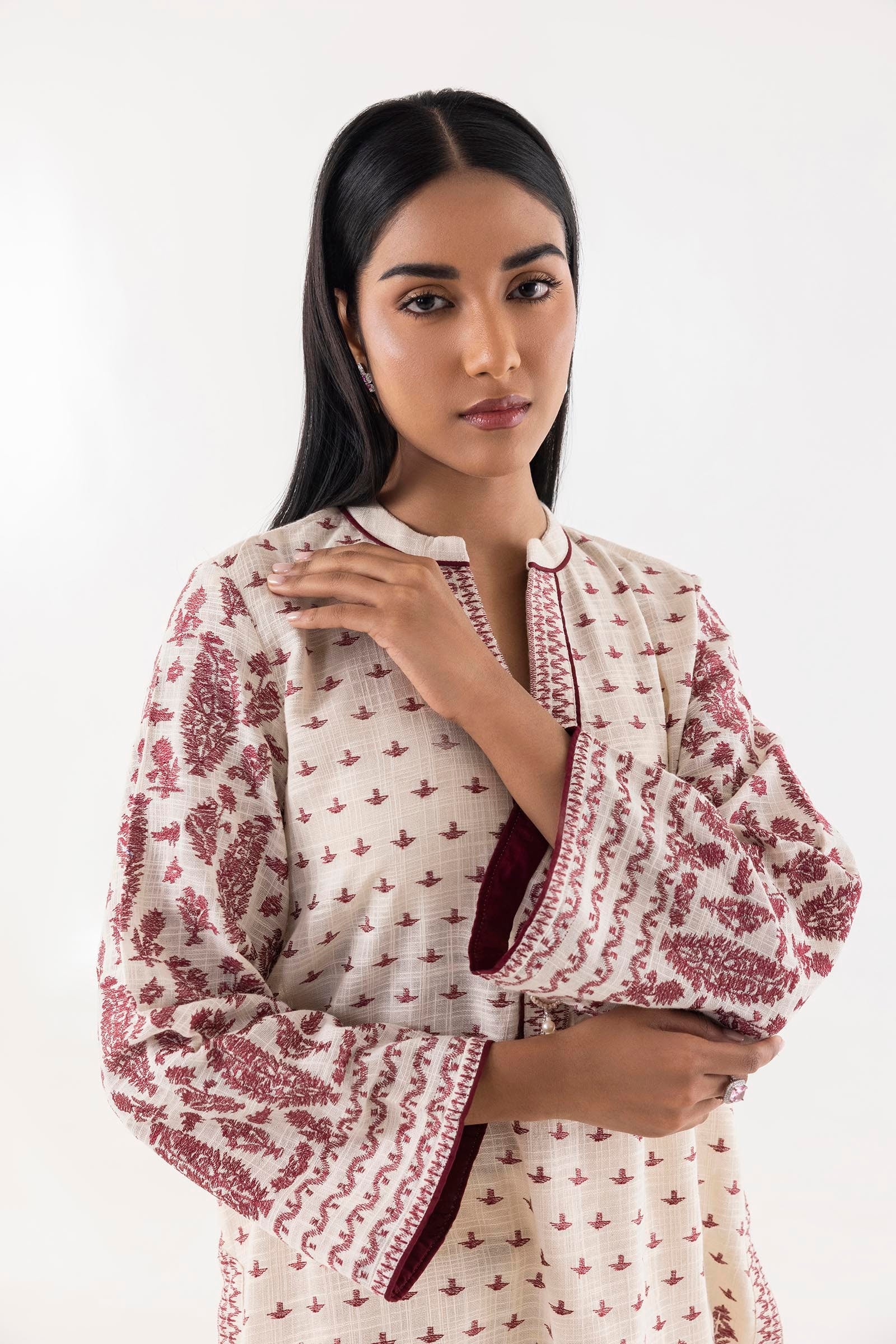 Stitched Basic Slub Embroidered Shirt Secondary image