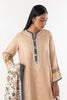 Stitched Beige Basic Printed Suit
