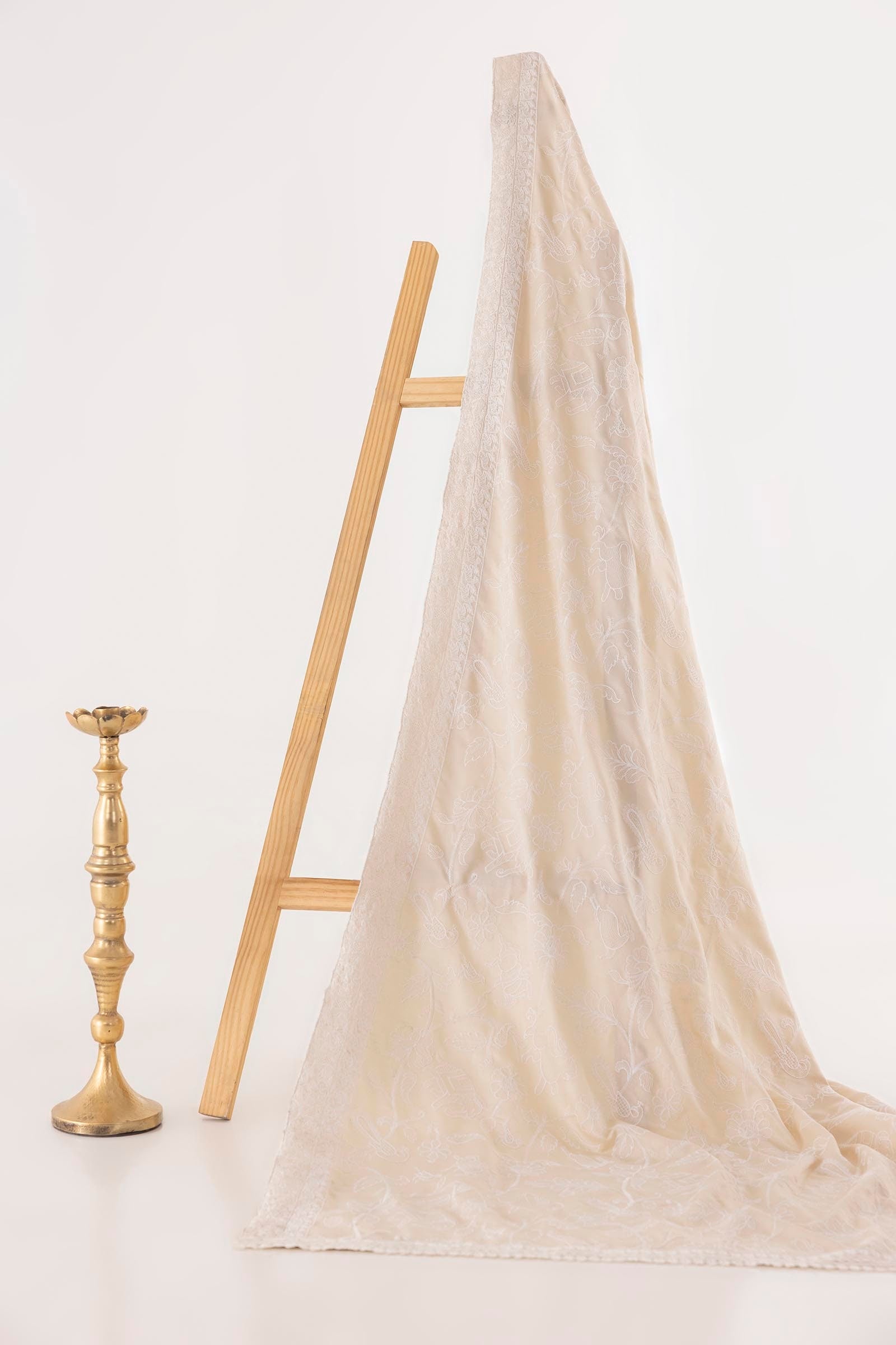 Cream Embriodered Shawl Main image