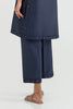Stitched Dark Blue Embroidered Culotte