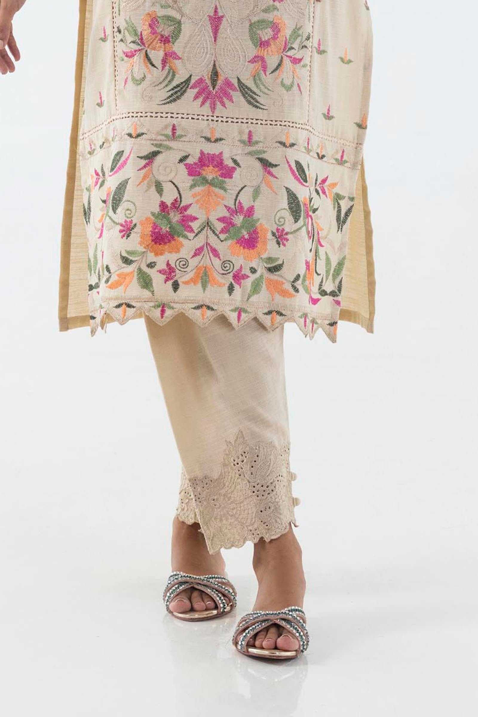 Stitched Fawn Embroidered Shalwar Main image