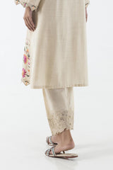 Stitched Fawn Embroidered Shalwar