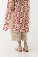 Stitched Beige Embroidered Culotte