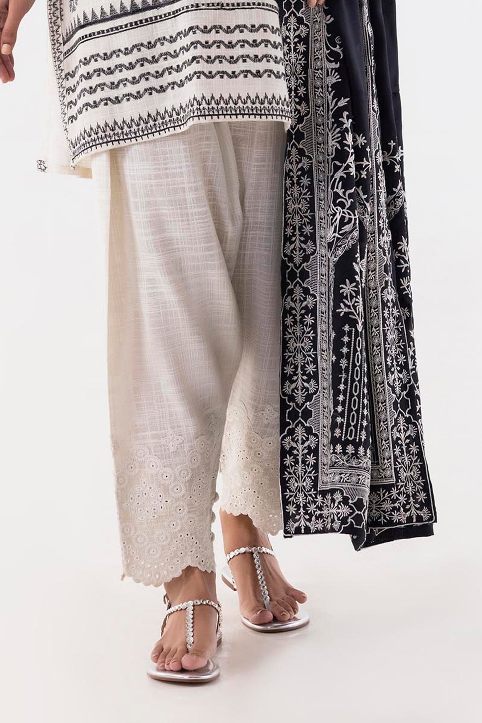 Stitched Beige Embroidered Shalwar Main image