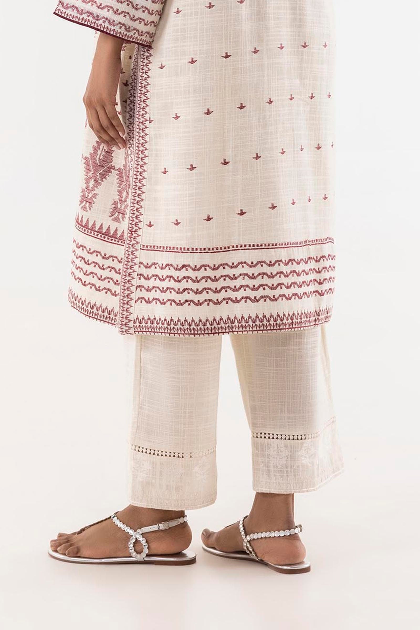 Stitched Slub Embroidered Culotte Secondary image