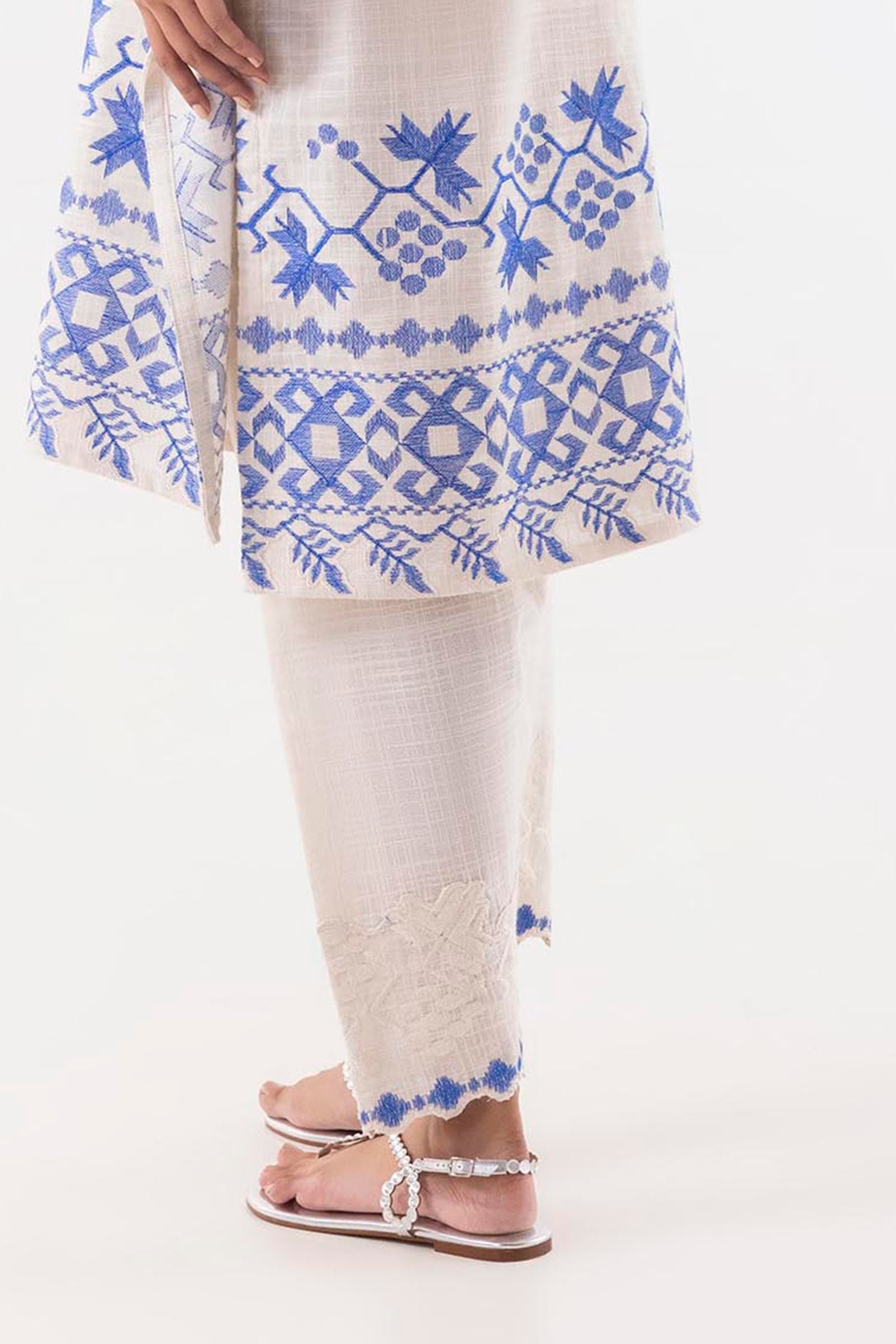 Stitched Embroidered Skinny Shalwar Secondary image