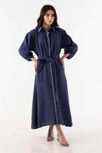 Stitched Blue Dress