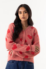 Stitched Heart Printed Sweater