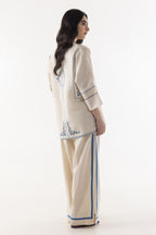 Stitched Cream Printed Co-ord