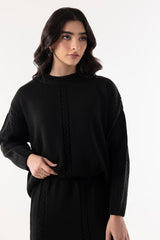 Stitched Black Sweater Co-ord