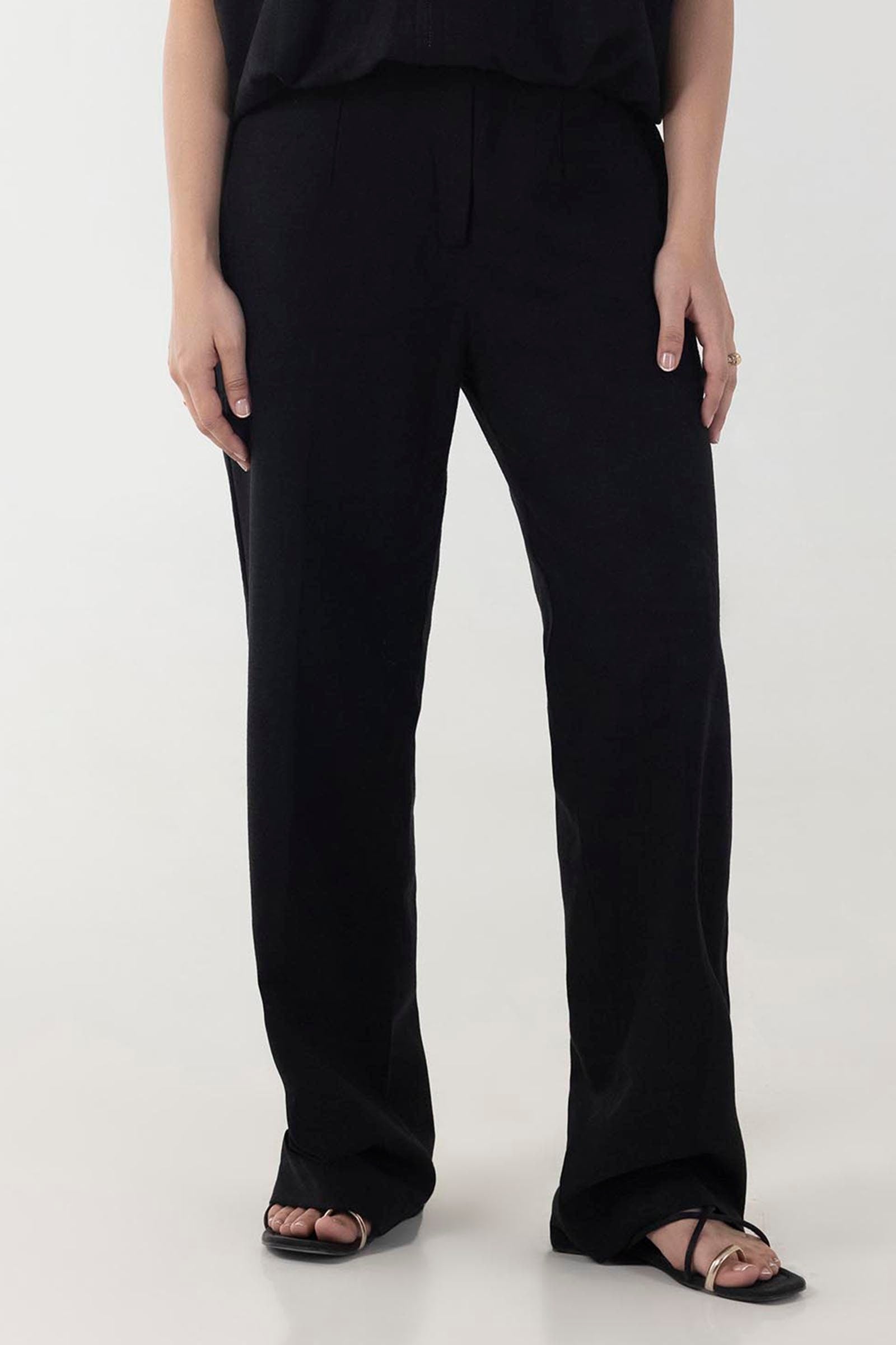 Stitched Black Trouser Main image
