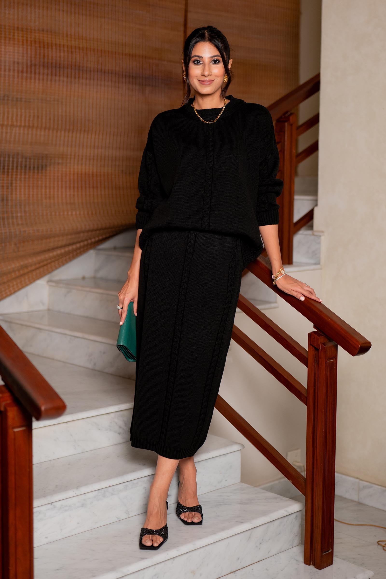Stitched Black Sweater Co-ord Main image