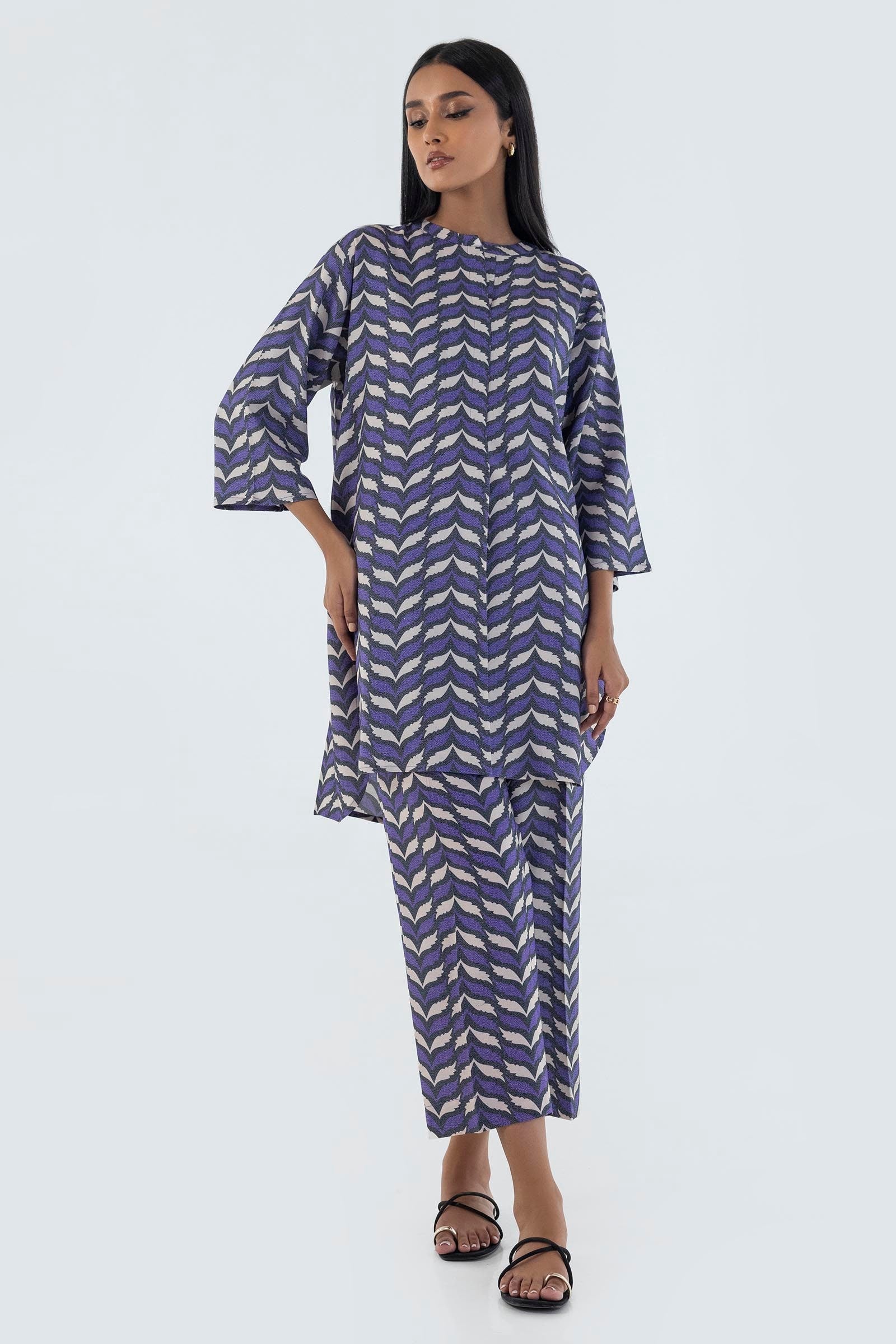 Stitched Basic Printed Shirt + Culotte Main image