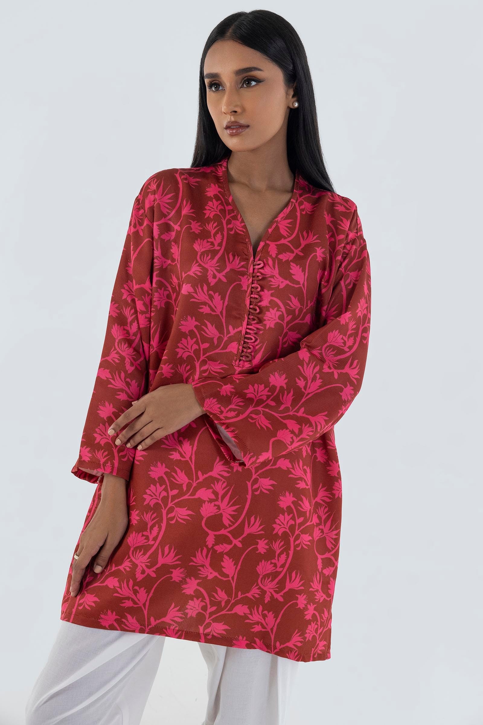 Stitched Boxy Printed Shirt Secondary image