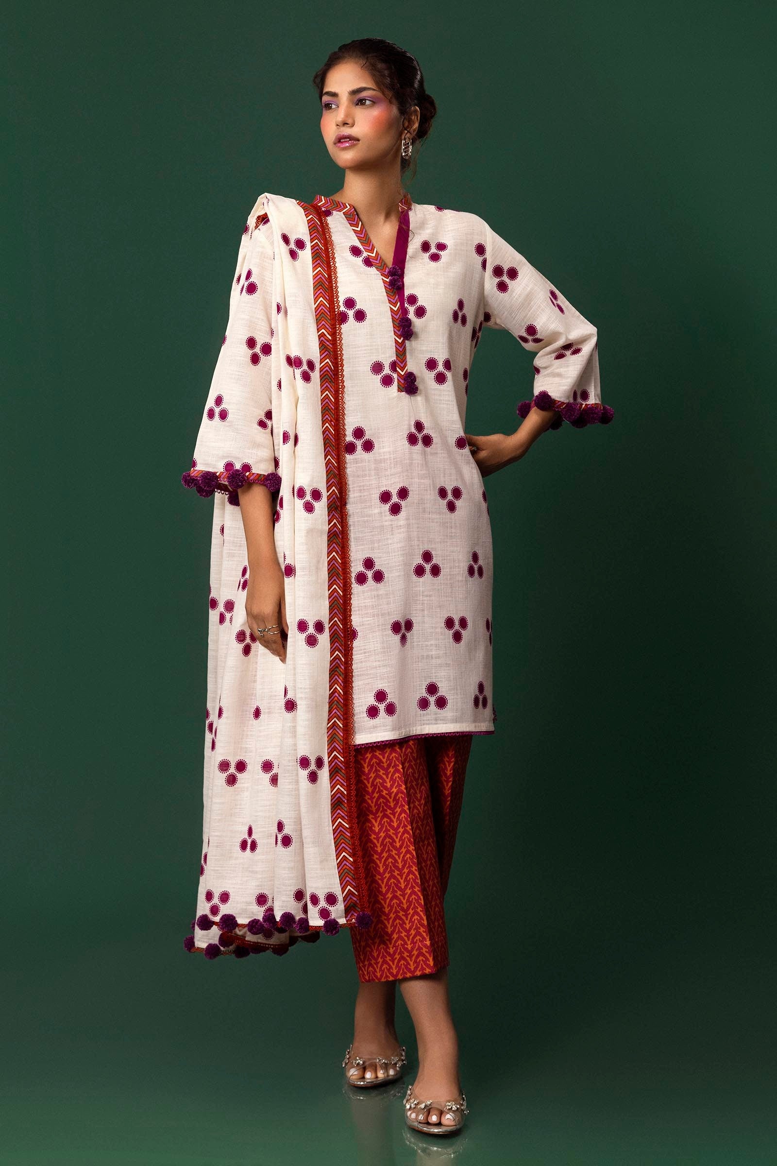 Unstitched Mahay Slub 3 Piece Suit Main image