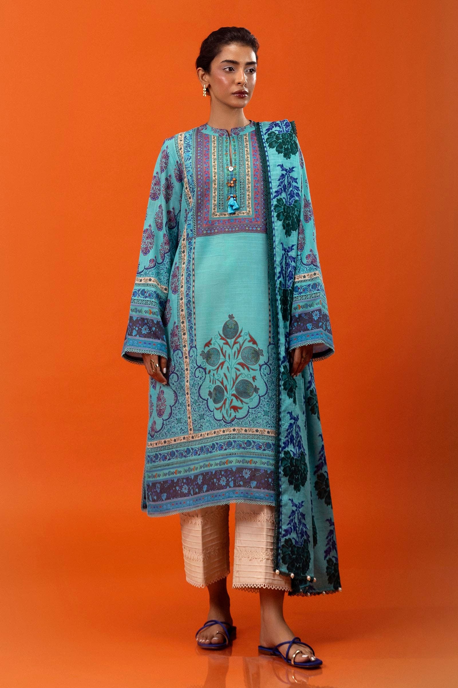 Unstitched Mahay Slub 2 Piece Suit