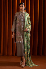 Unstitched Winter Slub 3 Piece Suit