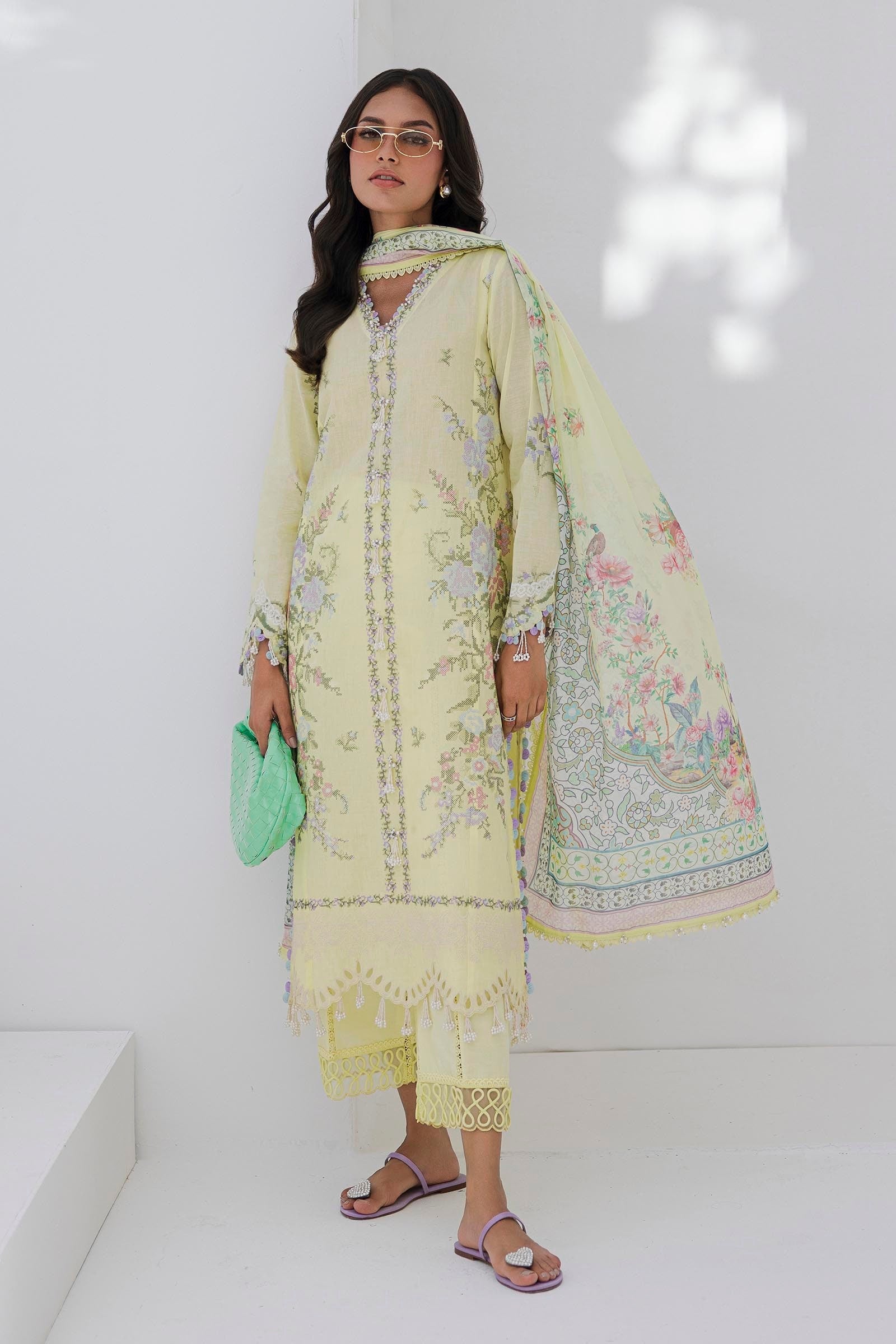 Unstitched Lawn 3 Piece Suit