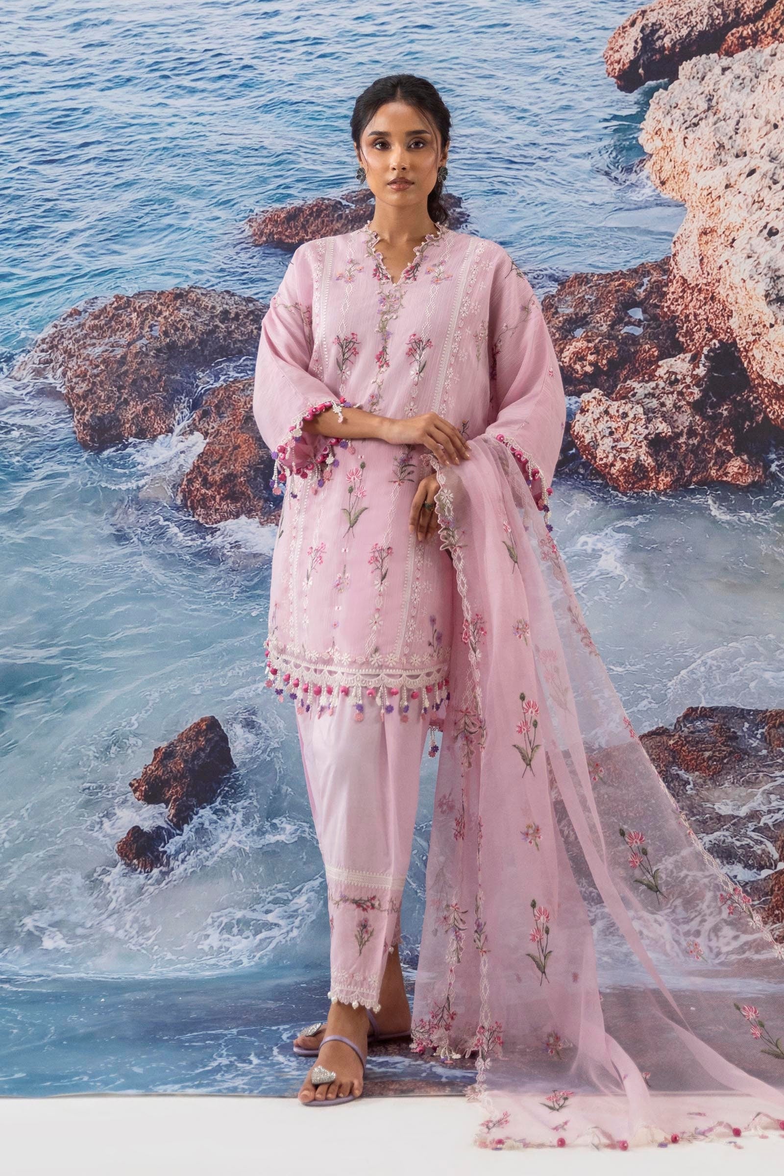 Unstitched Woven net 3 Piece Suit