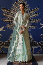 Stitched Sea Green Embroidered Shirt + Gharara + Dupatta